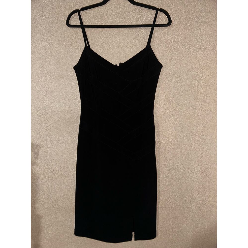 Joseph Ribkoff Uptown WitchCore Minimalist Pencil Strapy Little Black Dress